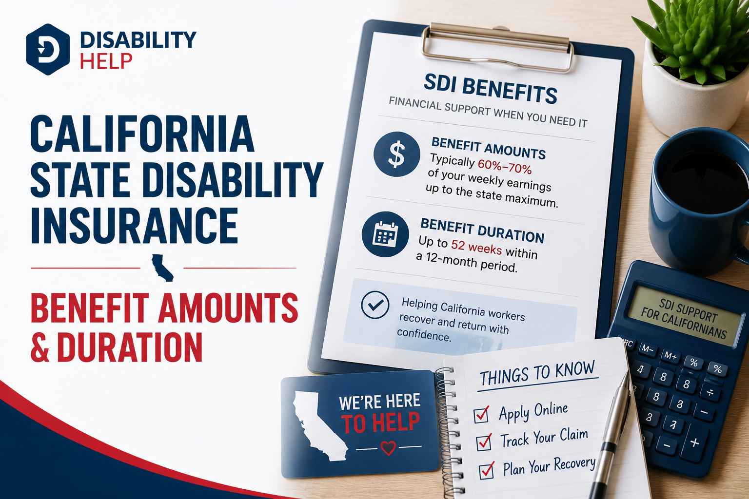California State Disability Insurance Benefit Amounts and Duration in 2026